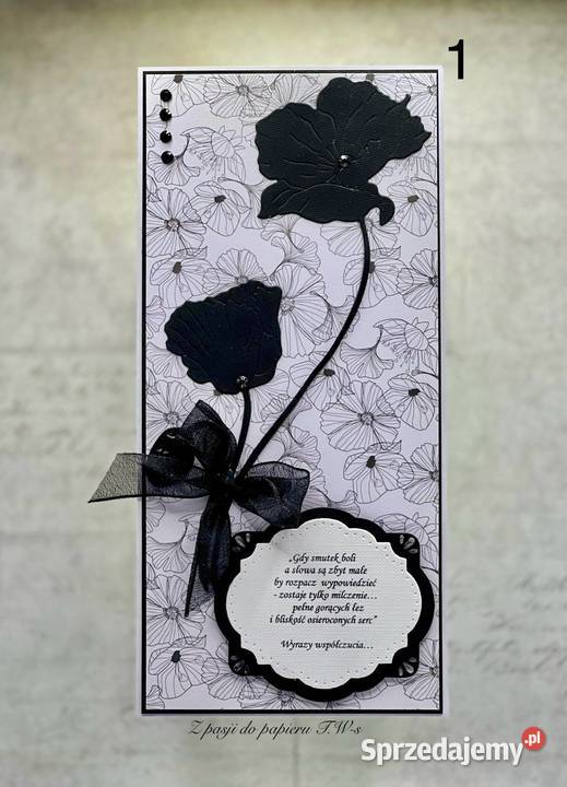 Kartka kondolencyjna ręcznie robiona w kopercie Mielec