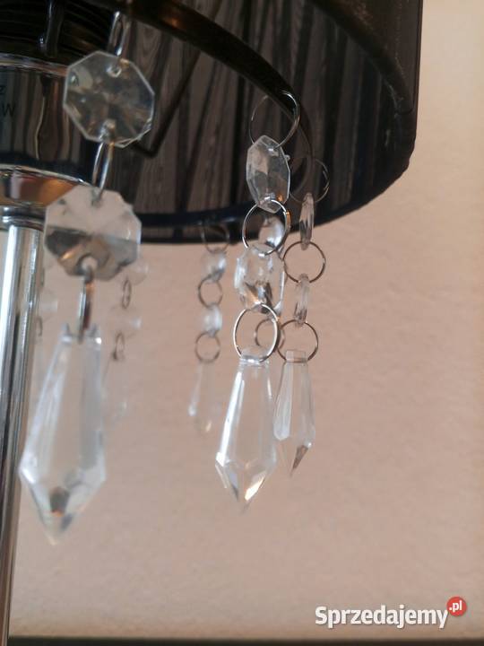 Lampka nocna stołowa Glamour z abażurem Biała Rawska