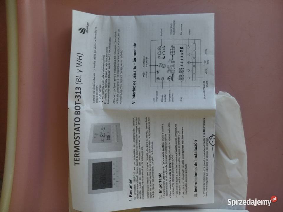 Termostat do końca na gaz LCD Nowy Starogród sprzedam