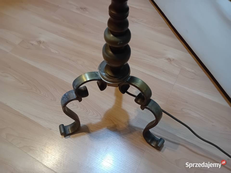 Stylowa lampa stojąca antyk mosiądż Szczecin