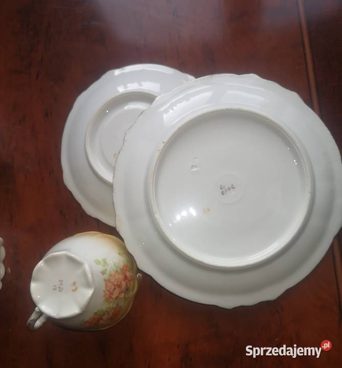 Secesyjny serwis na 6 osób sygnatura numeryczna pomorskie Gdańsk