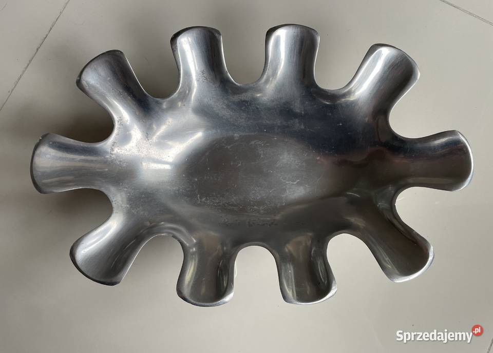 Duża Aluminiowa patera Kleks vintage