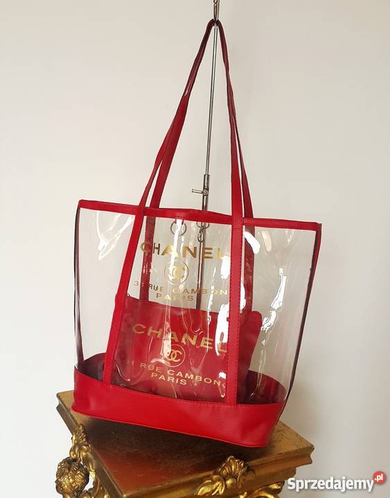 CHANEL TRANSPARENTNA TOREBKA PLAŻOWA CC WOREK Bydgoszcz