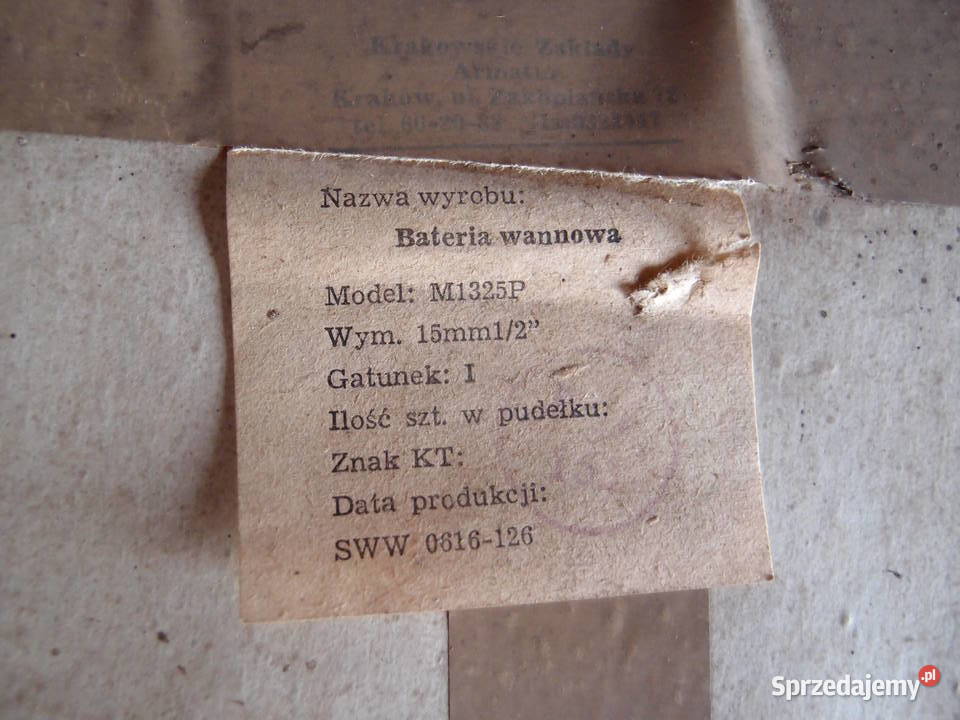 Bateria wannowa ścienna 12 15mm produkcja PRL