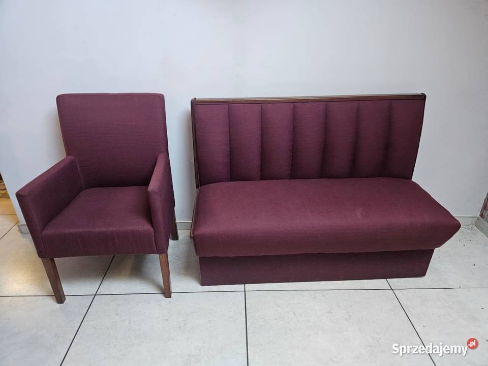 Burgundowy fotel ładne i solidne wykonanie Pszczyna sprzedam