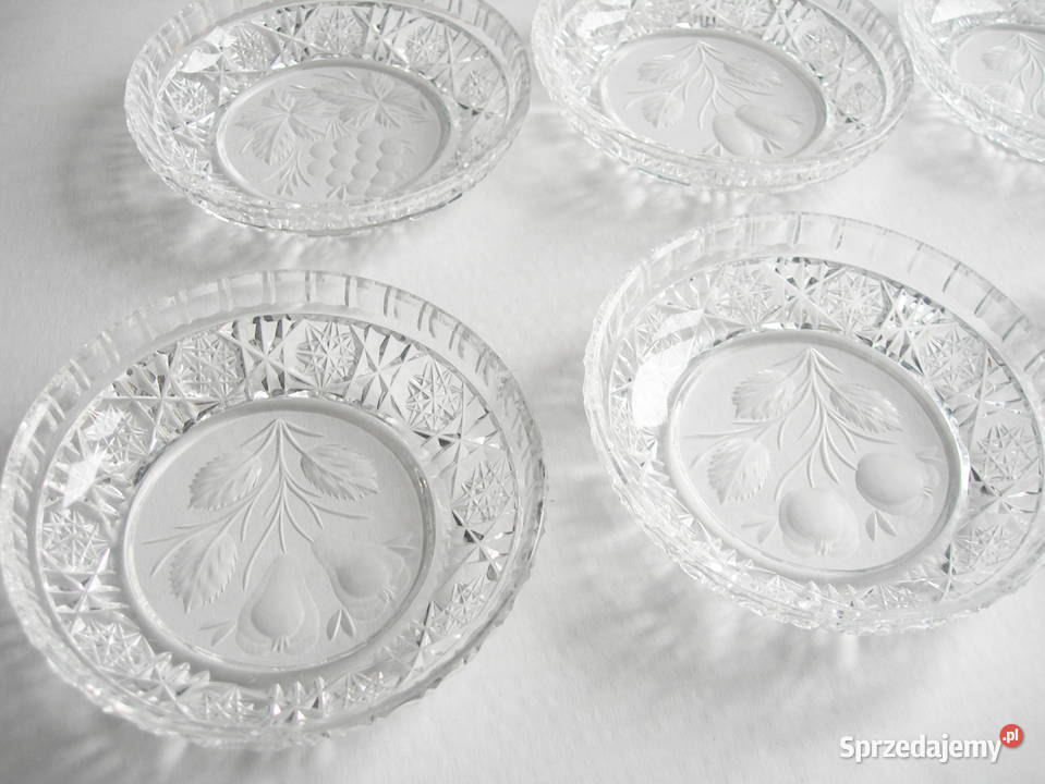 kryształowe talerzyki vintage PRL śląskie Częstochowa