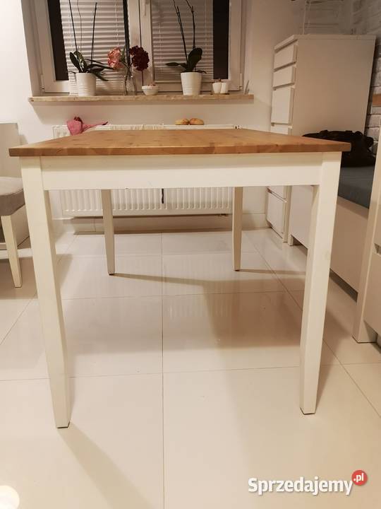 Stół drewniany blat białe nogi Warszawa