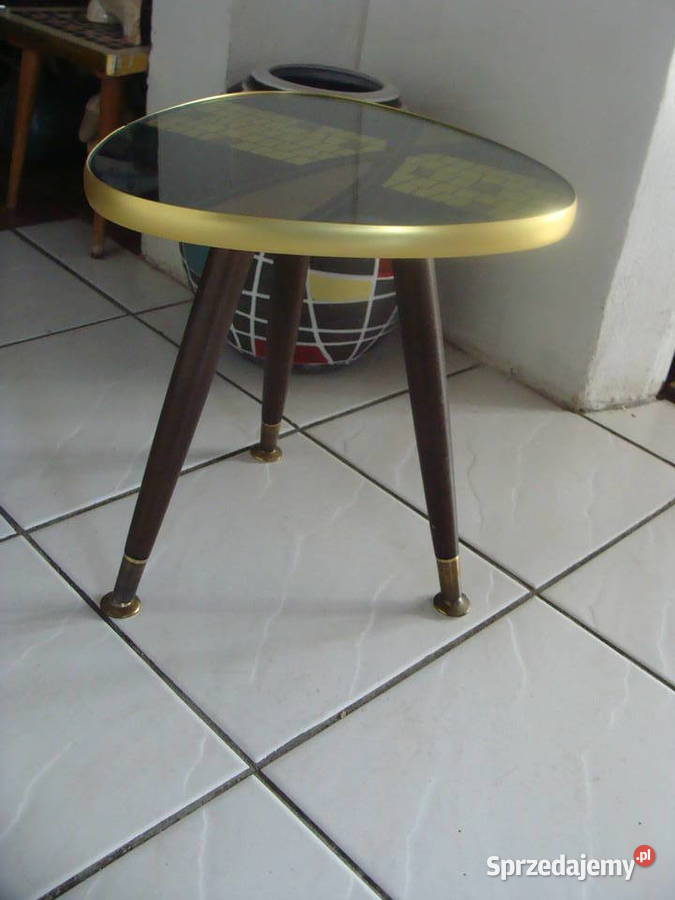 stolik kawowy szklany kwietnik z lat 70 tych dolnośląskie Wrocław sprzedam