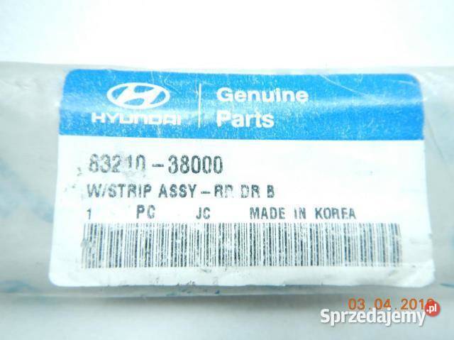 LISTWA ZGARNIAJĄCA DRZWI LEWY TYŁ HYUNDAI SONATA