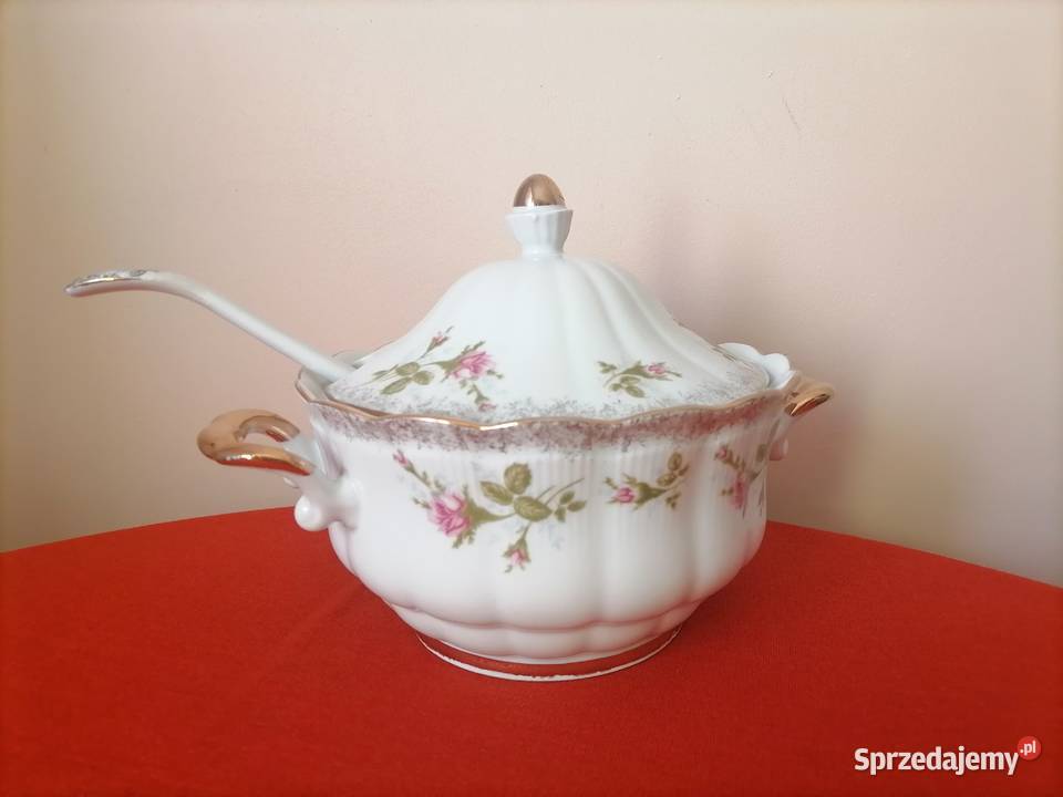 Waza Królewska Porcelanowa z Chochlą