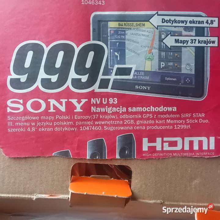 Sony NVU93T nawigacjaoldskulowa Morawica