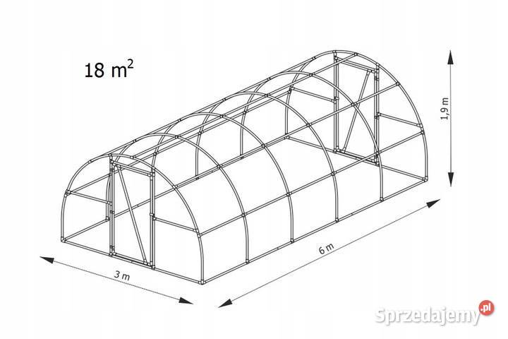 TUNEL FOLIOWY 18 m 600 x 300 2 drzwi POLSKI lubelskie Lublin