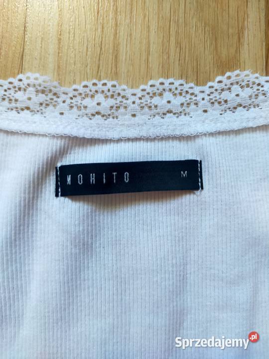 Biały top z koronką rozmiar M Topy i koszulki Łódź