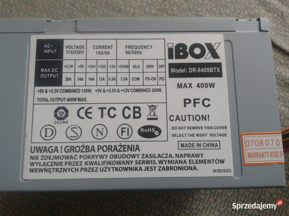 Zasilacz iBOX DR8400BTX 400W Chełm