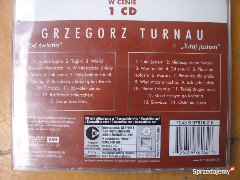 BALLADA CD GRZEGORZ TURNAUPod swiatlo Tutaj Wołów