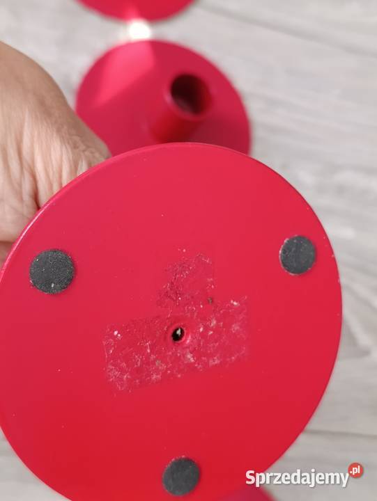 świeczniki Ikea czerwone 4 sztuki