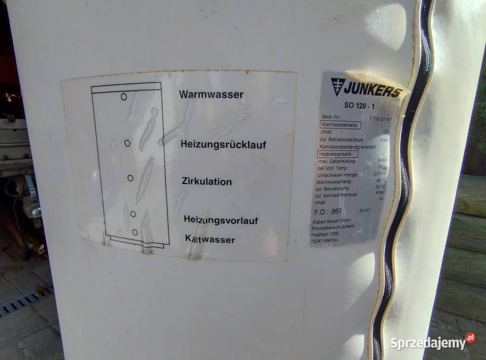 Zasobnik CWU Junkers 120 l boiler Pozostałe Rosnówko