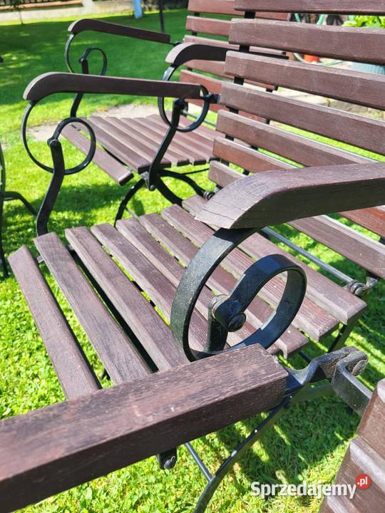 Stołki ogrodowe rozkładane drewniane stalowe Gdów