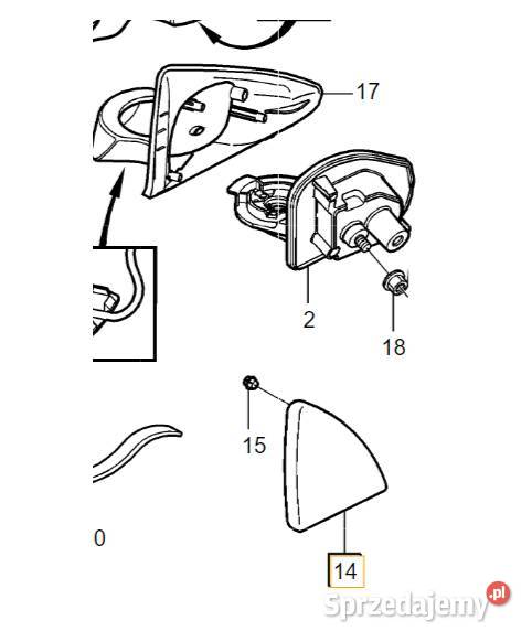 VOLVO S60 V70 wewnetrzny prawy trojkat lusterka Bielany Wrocławskie