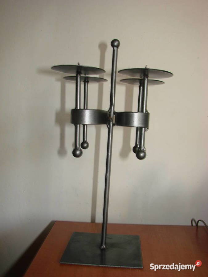 metalowy świecznik odcienie szarości Pruszcz Gdański