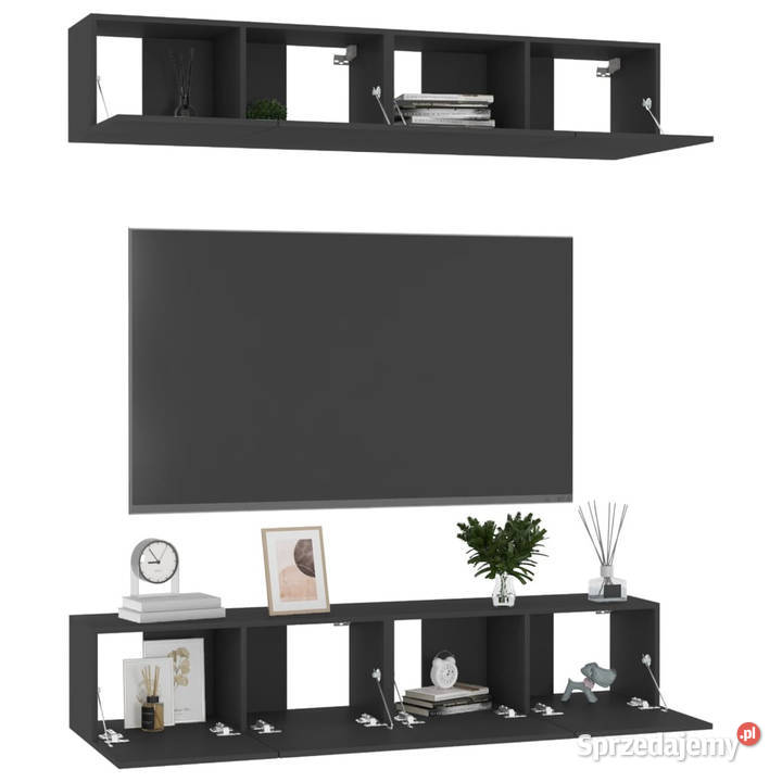 Szafki TV 4 czarne 80x30x30 materiał Warszawa