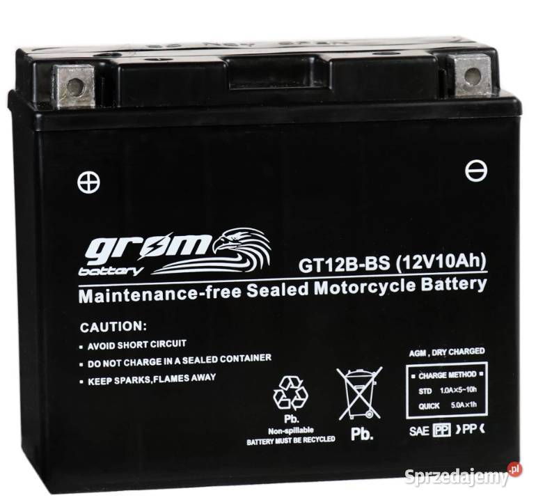 Akumulator motocyklowy GROM GT12BBS YT12BBS 12V mazowieckie Siedlce sprzedam