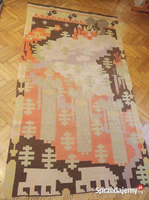 Welniany kilim Art Dco z lat 30ych XX w220x120 Warszawa sprzedam