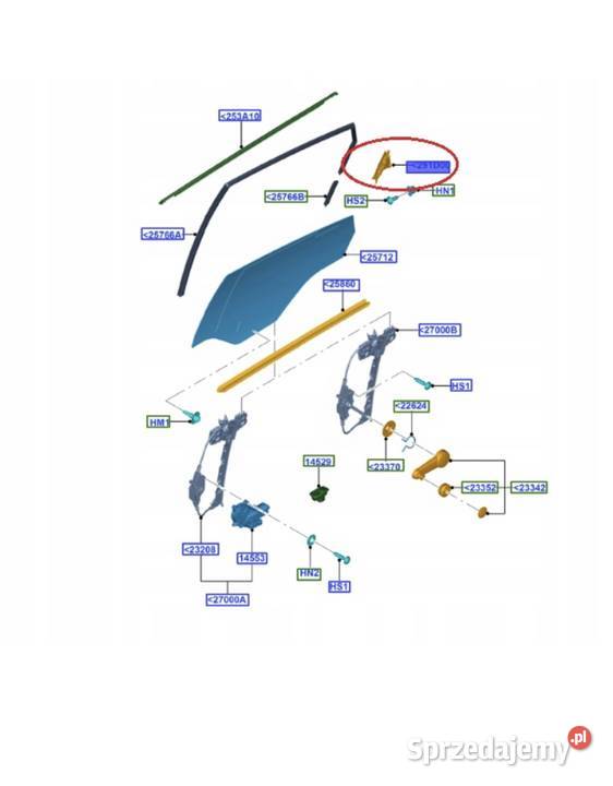 LISTWA SZYBY DRZWI TYLNYCH PRAWYCH FIESTA 1112 Kozy
