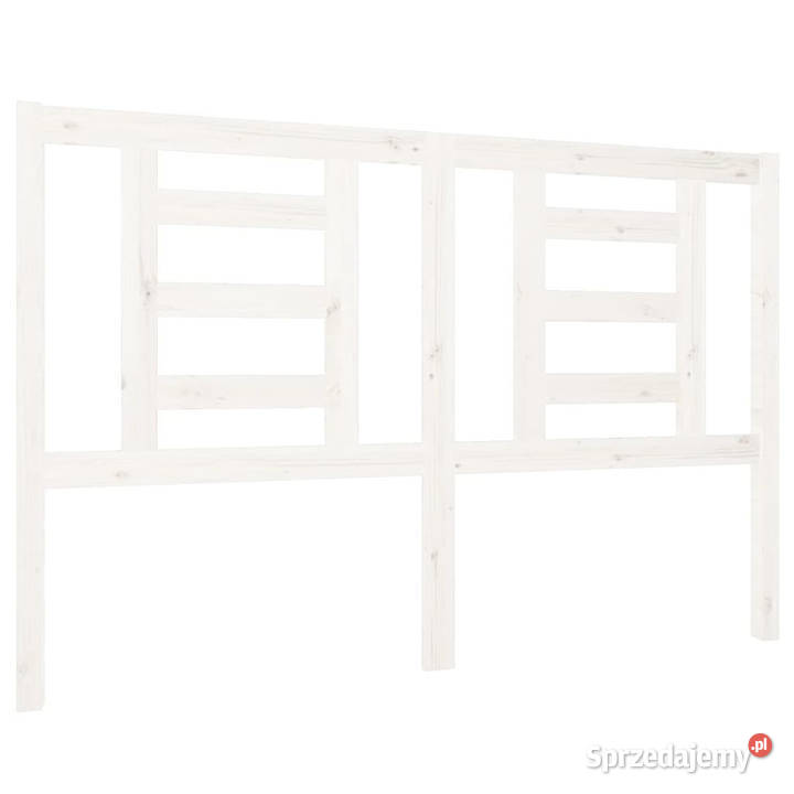 Wezgłowie łóżka białe 126x4x100 lite drewno Meble