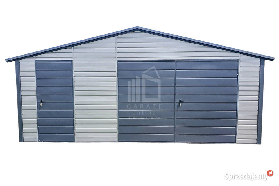 Garaż Blaszany 7x6m Brama Uchylna Drzwi Okno Krynica-Zdrój