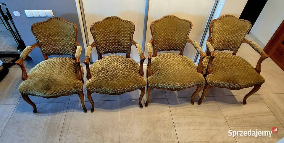 Cztery fotele w stylu Ludwikowskim Rokoko Meble kujawsko-pomorskie Bydgoszcz