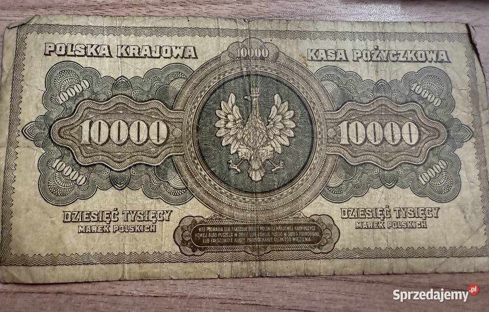 10 000 Marek Polskich 1922 Polska Krajowa Kasa Gliwice sprzedam
