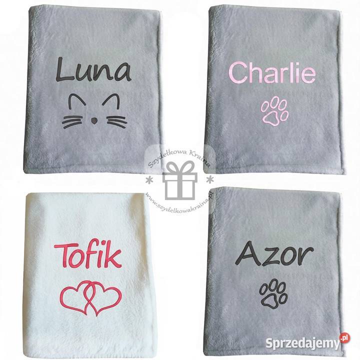 Koc KOTKA z imieniem haftem PREZENT dzień kota Dla kotów Toruń