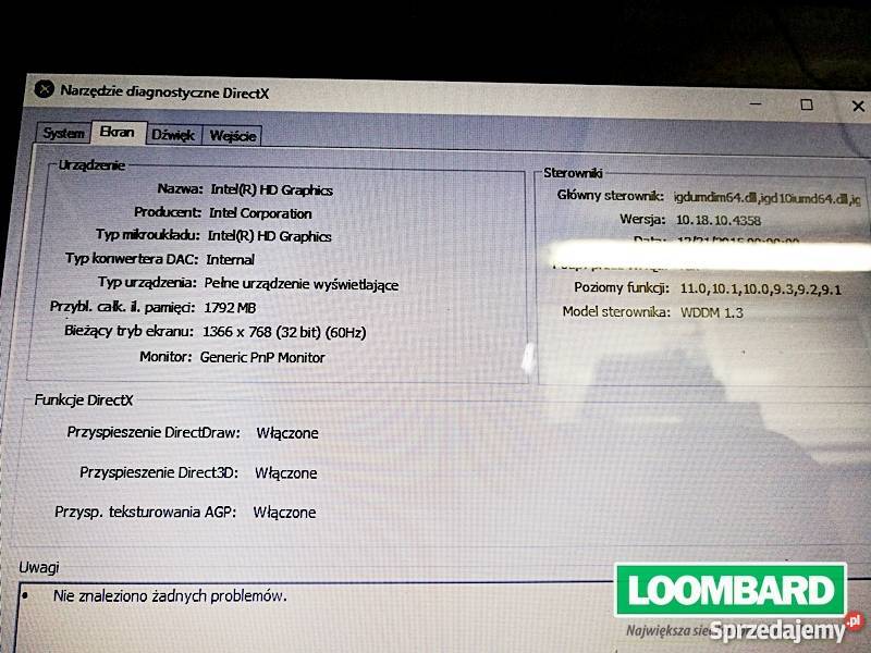 LAPTOP HP 15R104NW DYSK 500GB 4 GB RAM Ustka