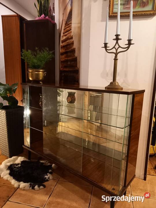 Witryna lustro szklana retro lata 60 barek Gdańsk sprzedam