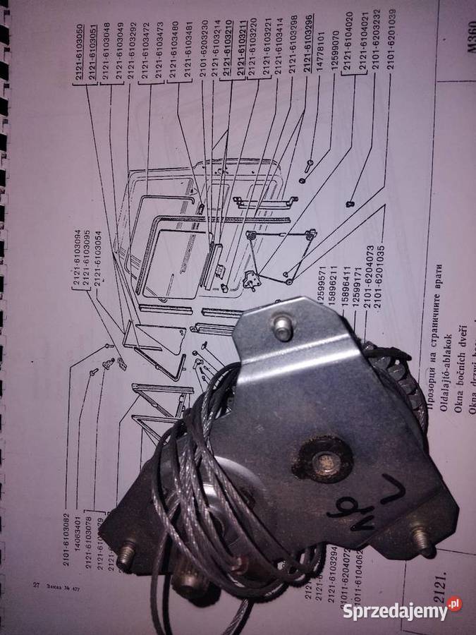 Podnośnik szyby Łada Niva 16 lewy terenowe Uszczelki szyb