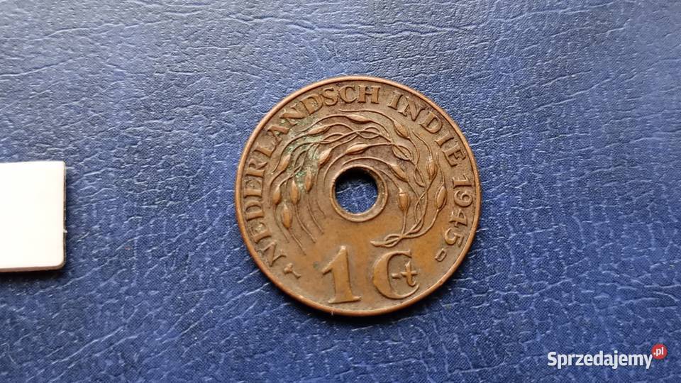 Stare monety 1 cent 1945 D Holenderskie Indie Numizmatyka Lesko