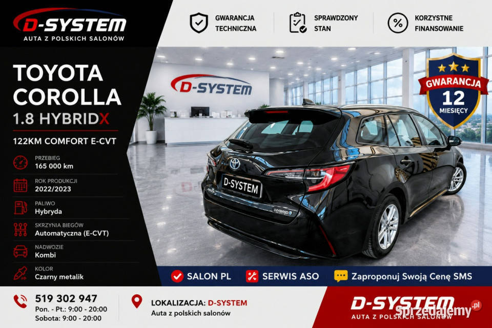 Toyota Corolla 23r Salon Polska HYBRID Gwaran światła przeciwmgielne Białystok sprzedam