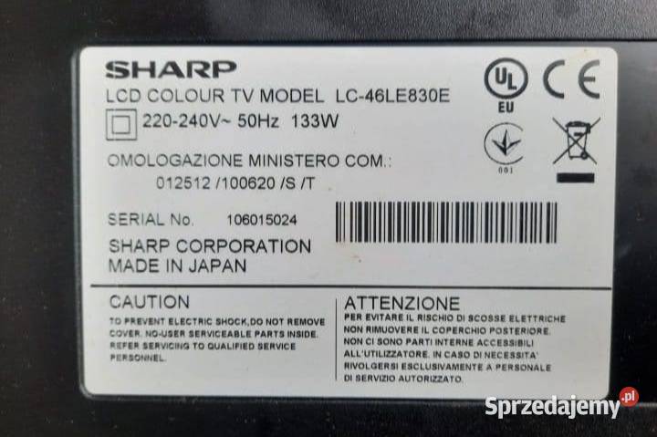 Telewizor Led 3D Sharp Aquos quattron 3d 46 Telewizory Niepołomice sprzedam