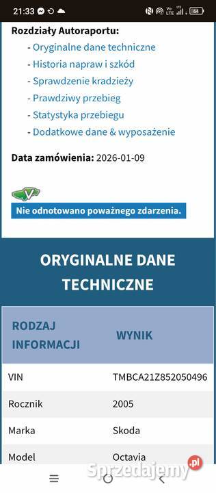 Skoda Octavia 2 radio Zielona Góra