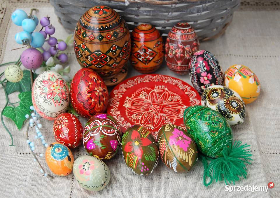 Stara pisanka drewniana malowana Ukraina 65 lubelskie Lublin sprzedam