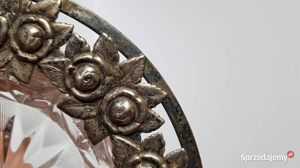 Kryształowa platerowana popielniczka popielnica Dąbrowa Górnicza