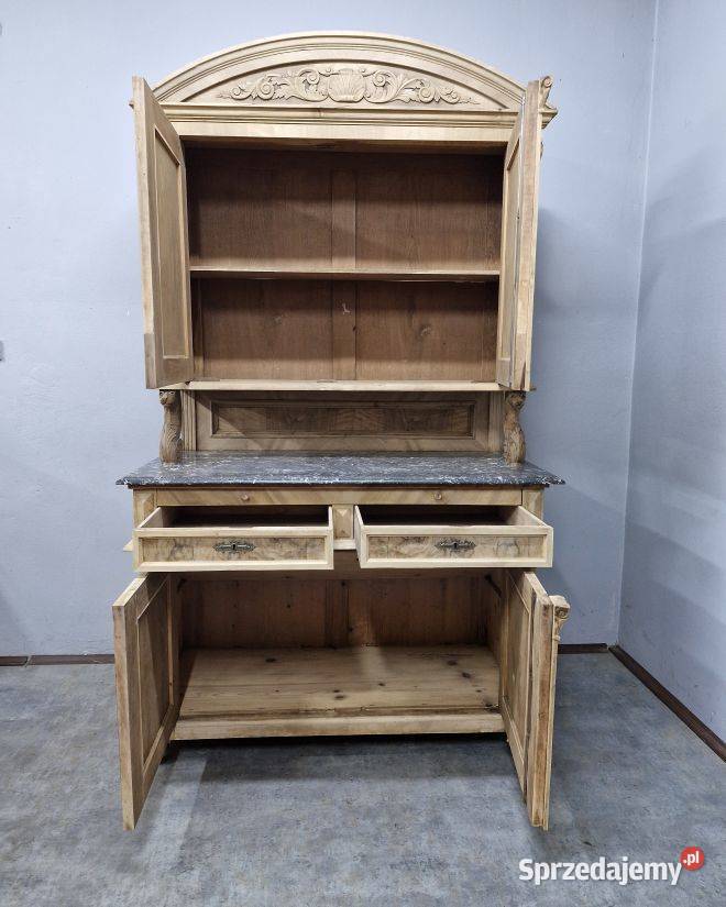 Orzechowy Kredens z Czeczotą i Marmurem mazowieckie Marki sprzedam