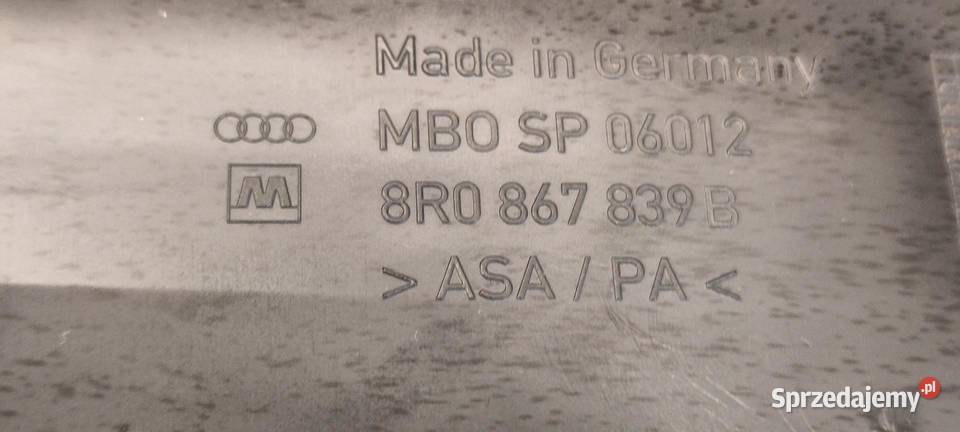 AUDI Q5 8R OSŁONA PODSUFITKI TYŁ 8R0867839B dolnośląskie