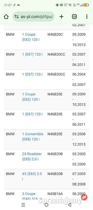 Alternator regenerowany BMW podlaskie Zambrów sprzedam