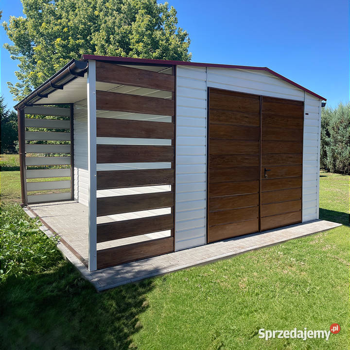 Domek ogrodowy 345 m z drewutnią 15 x45 m biały Ostrowiec Świętokrzyski