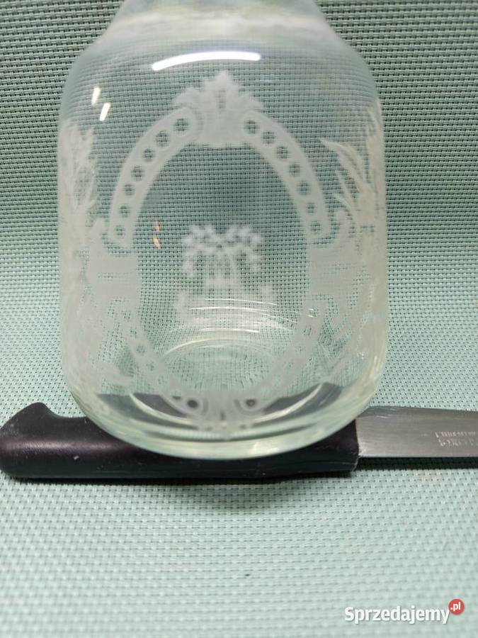 PIĘKNA Antyczna grawerowana szklana KARAFKA w Warszawa