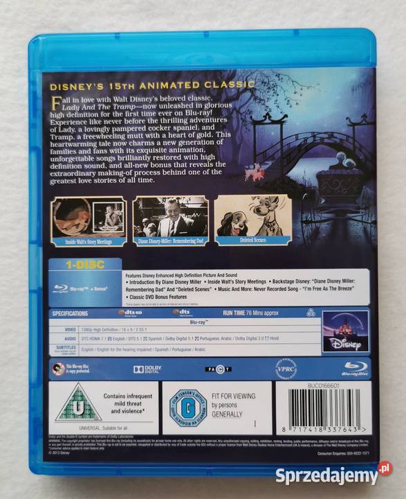 Lady and the Tramp Zakochany Kundel Bluray En pełne łódzkie Wytrzyszczki