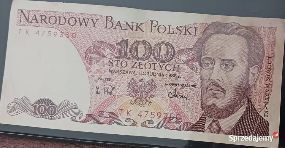 100 złotych 1XII1988 seria TK Konin