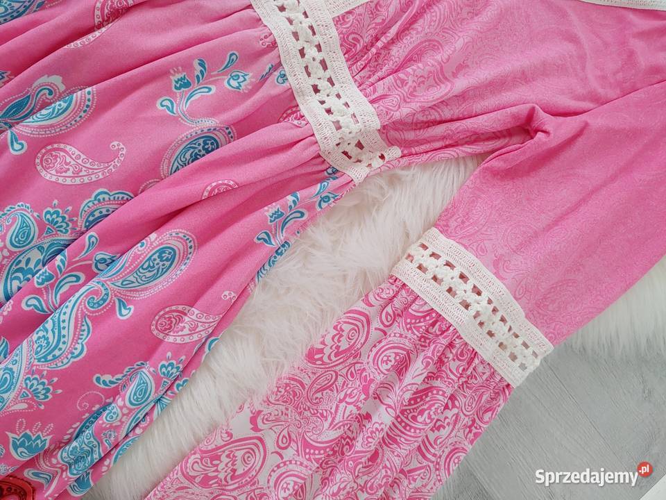 Sukienka wstawka boho Różowa Rybnik